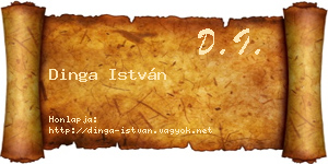 Dinga István névjegykártya